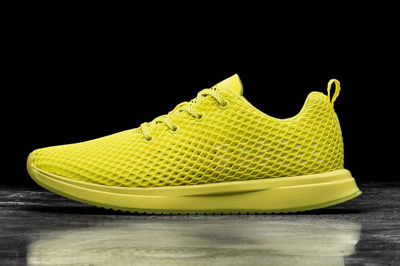 Men\'s Nobull Neon Lime Mesh Running Shoes Yellow | SG P2094J